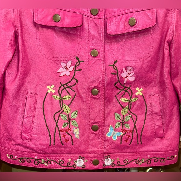 Vintage Looking 100% LEATHER Jacket Size 6 Metrostyle - Picture 2 of 9